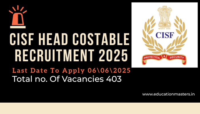 Cisf Head costable recruitment 2025